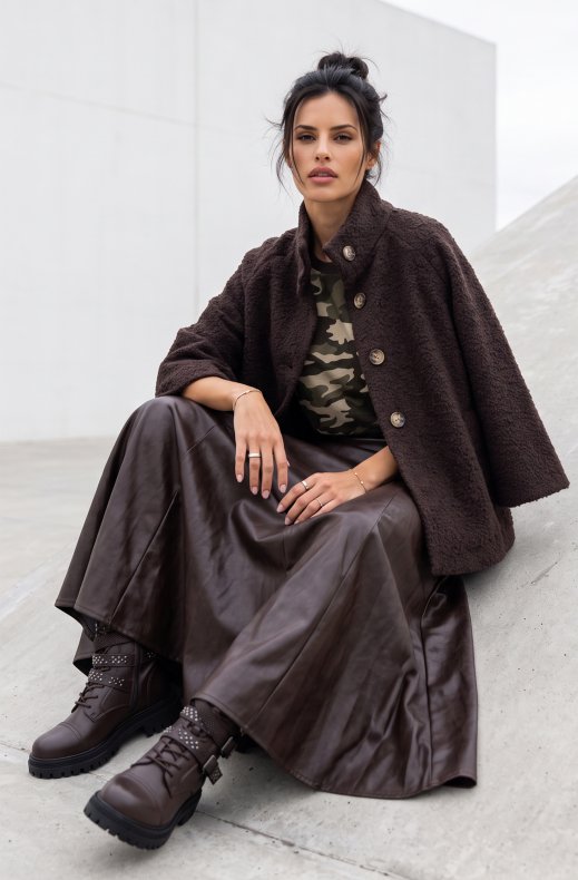 Mixed Brands - Maxi Skirt Vegan Leather N022 - Choco