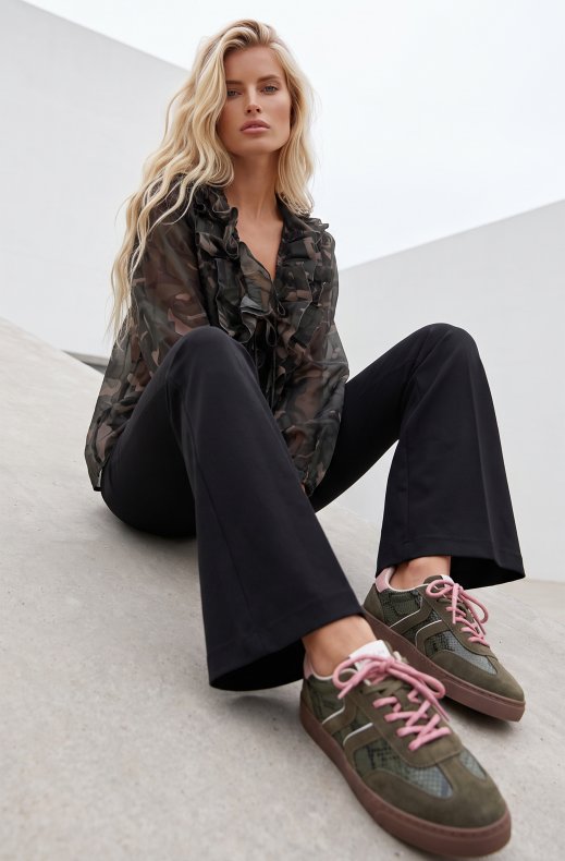 Mixed Brands - Sneakers with snake pattern FY1327 - Khaki