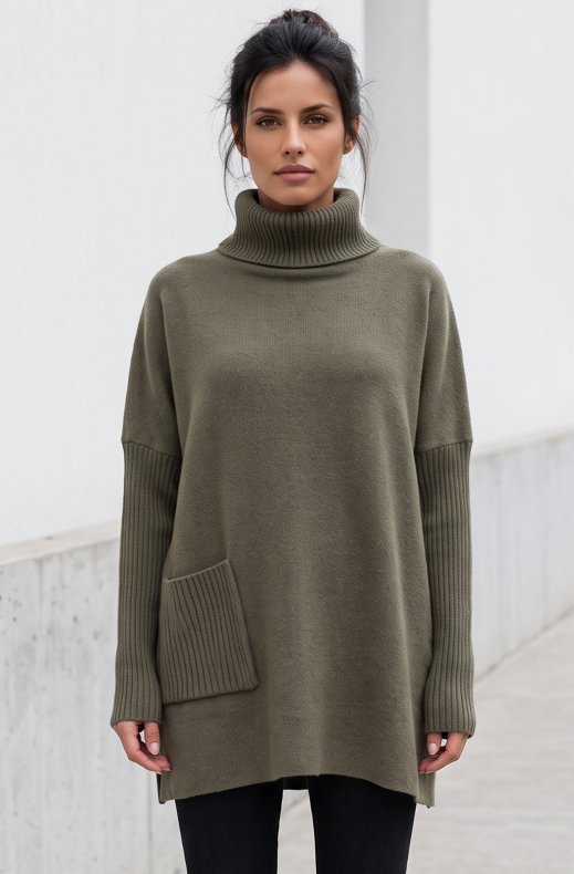 Mixed Brands - Oversized Sweater Dress 2656 - Khaki