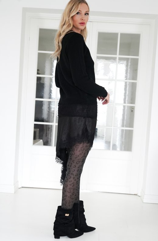 Mixed Brands - Sweater with Lace A3086 - Black