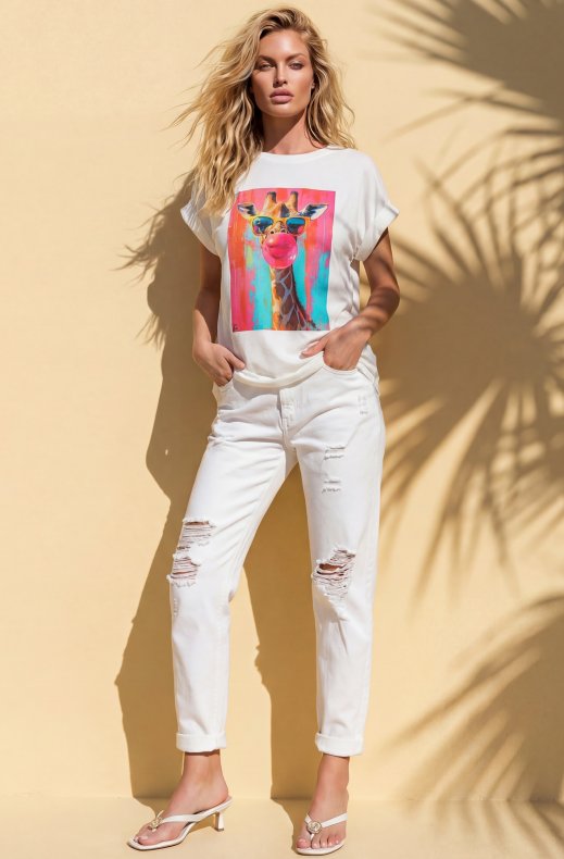 Mixed Brands - Tshirt Giraffe 4305M - White