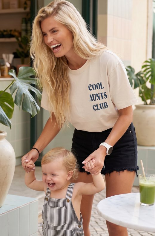 Mixed Brands - Oversized Tshirt KL-09F Cool Aunts Club - Beige