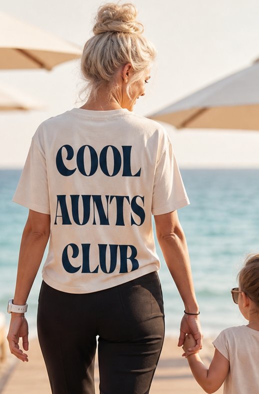 Mixed Brands - Oversized Tshirt KL-09F Cool Aunts Club - Beige