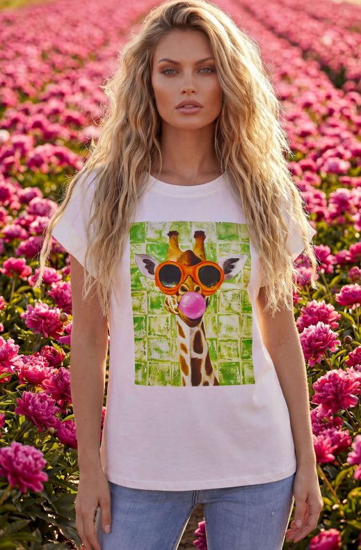 Mixed Brands - Tshirt Giraffe 4305M - White Green