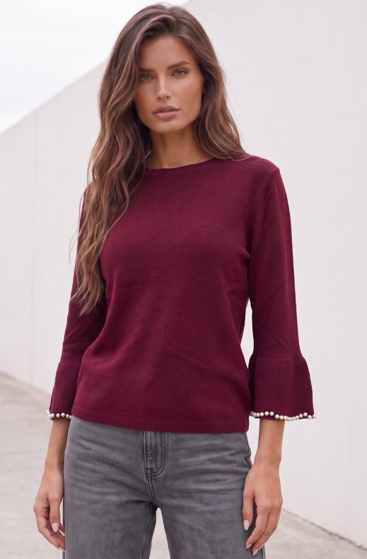Mixed Brands - Sweater with pearls HC2201 - Bordeaux