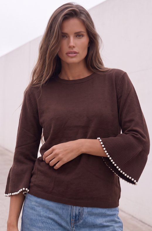 Mixed Brands - Sweater with pearls HC2201 - Coffee