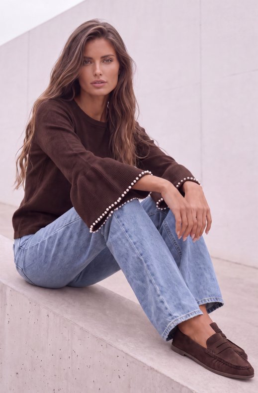 Mixed Brands - Sweater with pearls HC2201 - Coffee