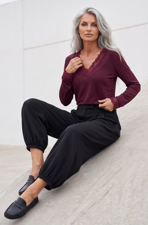 Mixed Brands - Top with lace 29228 - Bordeaux