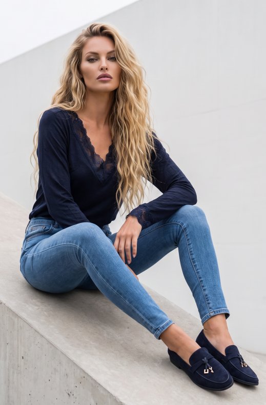 Mixed Brands - Top with lace 29228 - Marine