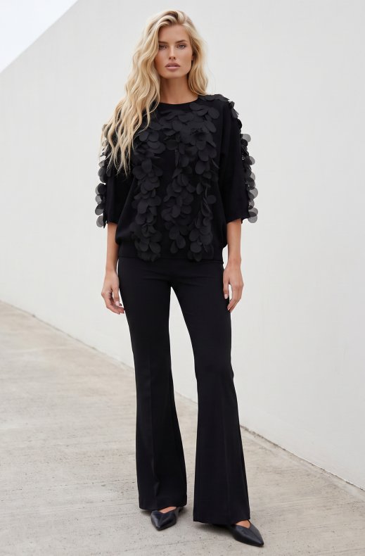 Mixed Brands - Legging bootcut 22501B - Black
