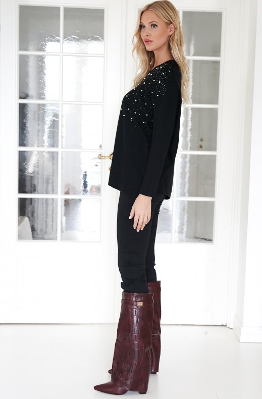Mixed Brands - Sweater with pearls 6783 - Black