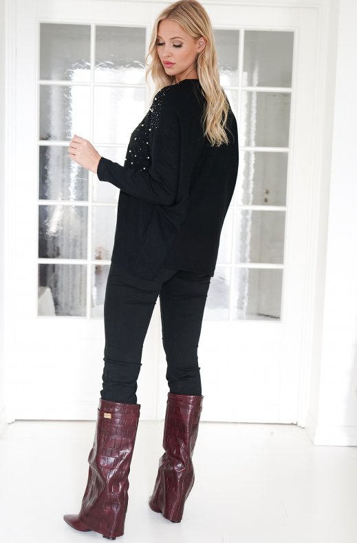 Mixed Brands - Sweater with pearls 6783 - Black