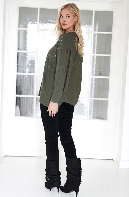 Mixed Brands - Sweater with pearls 6783 - Military