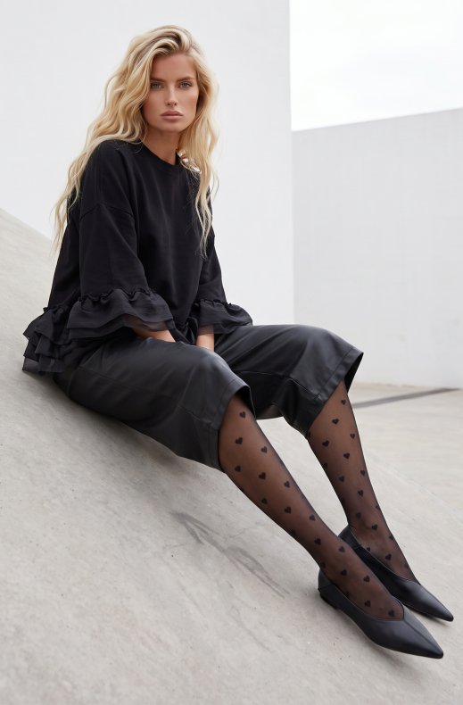 Mixed Brands - Ruffle detail top LR095768 - Black
