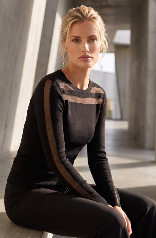 Mixed Brands - Top with Mesh LR03305 - Black
