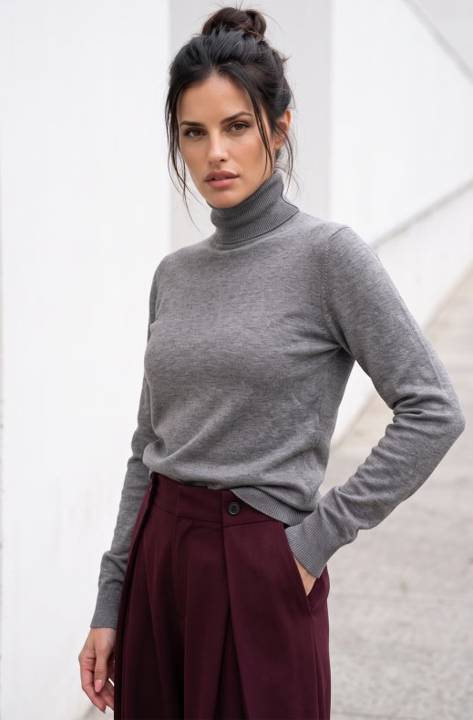 Mixed Brands - Knitted Turtleneck 1026 - Grey