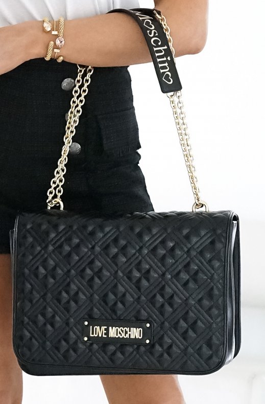 LOVE MOSCHINO - Handbag Quilted 33 x 25 cm Black