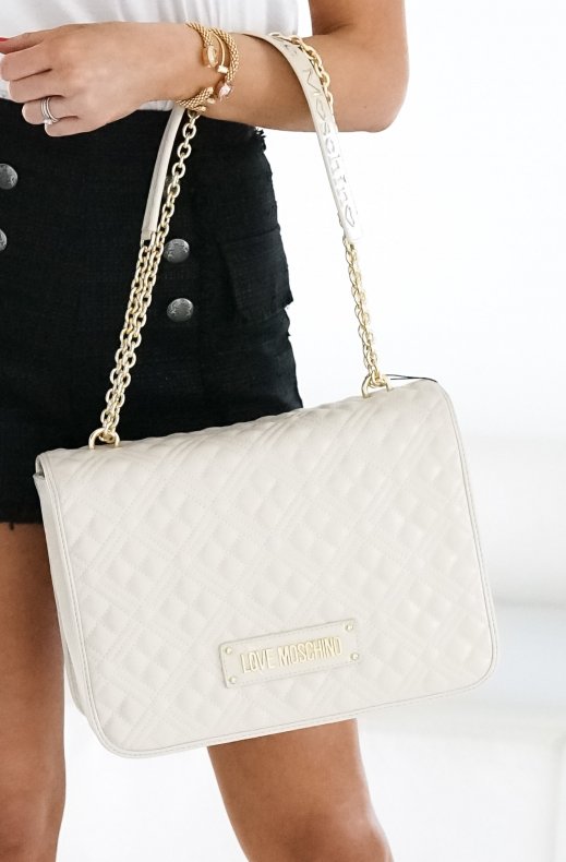 LOVE MOSCHINO - Handbag Quilted 33 x 25 cm Creme