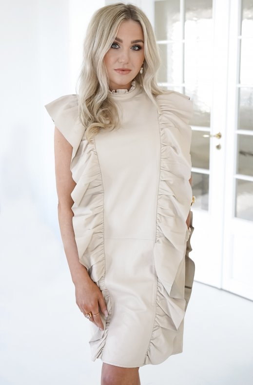 Munderingskompagniet - Etype Thin Leather Dress - Sand Shell