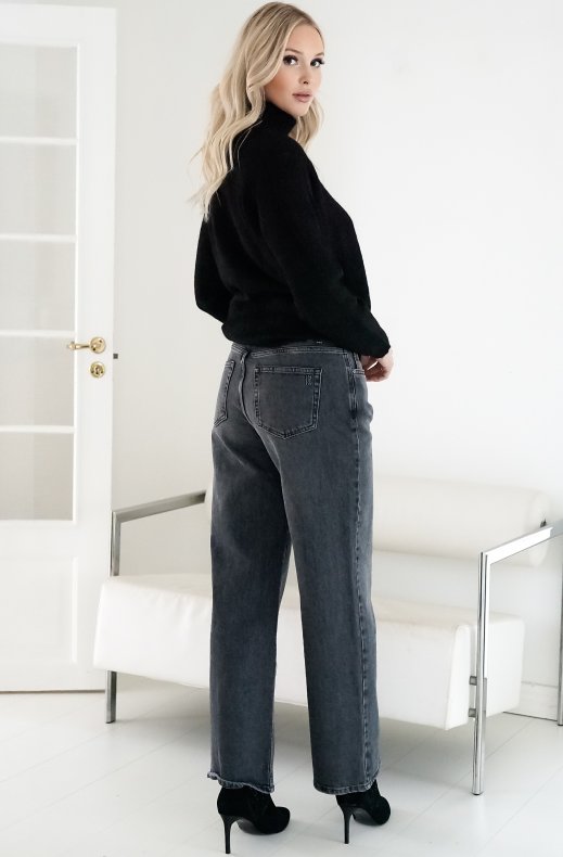 My Essential Wardrobe - Louis Jeans High Wide Dark Grey