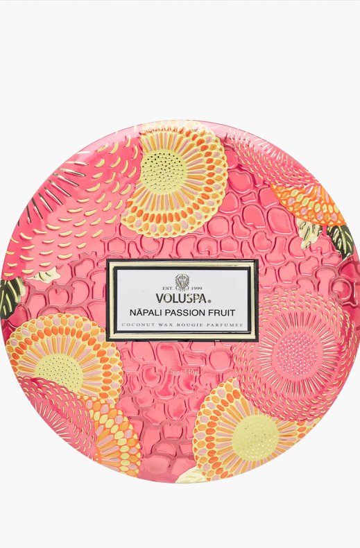 Voluspa - 3 Wick Decorative Tin Candle V72243 - Napali Passion Fruit