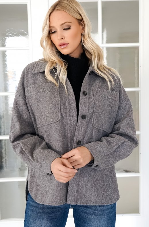 NORR - Badine Oversized Shirt Grey Melange