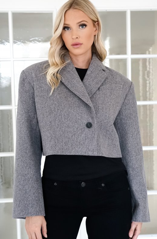 NORR - Badine Short Blazer Grey Melange