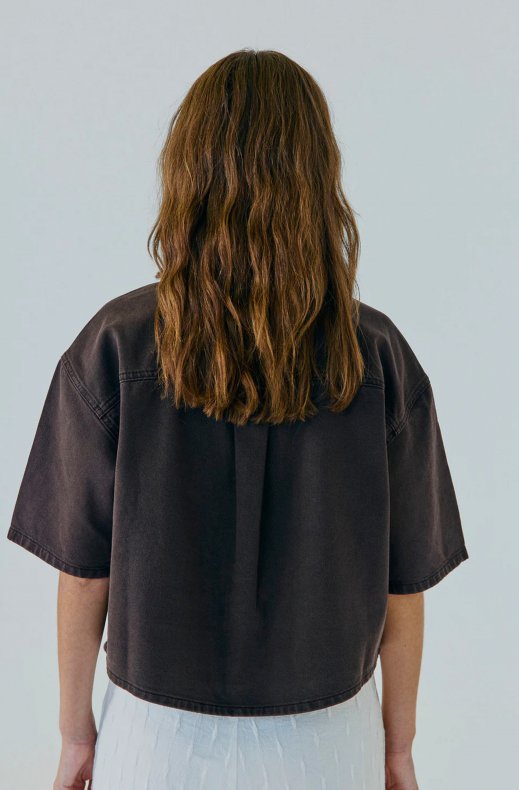 Norr - Kenzie SS Denim Shirt - Brown Washed
