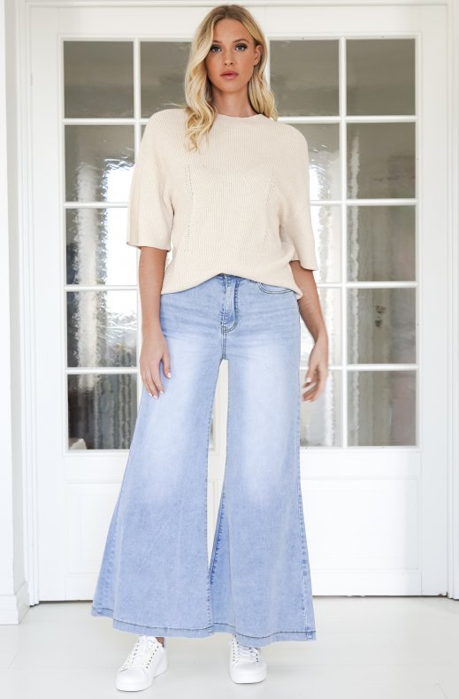Norr - Lindsey Knit Tee - Ivory Melange