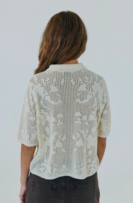 Norr - Majsa Crochet Knit Cardigan - Off-White