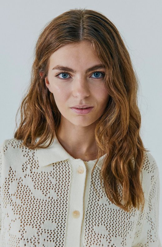 Norr - Majsa Crochet Knit Cardigan - Off-White