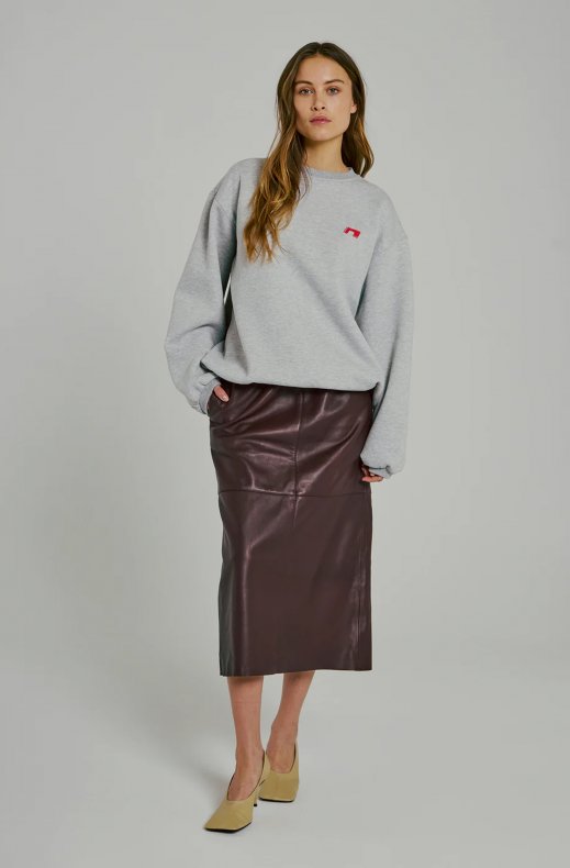 NORR - Shelby Midi Leather Shirt - Bordeaux