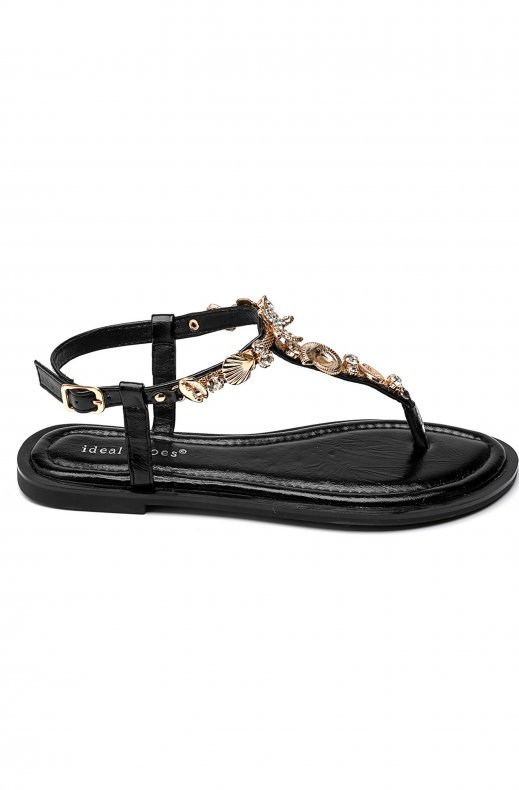 Mixed Brands - Sandal with Seashells 9807 - Black