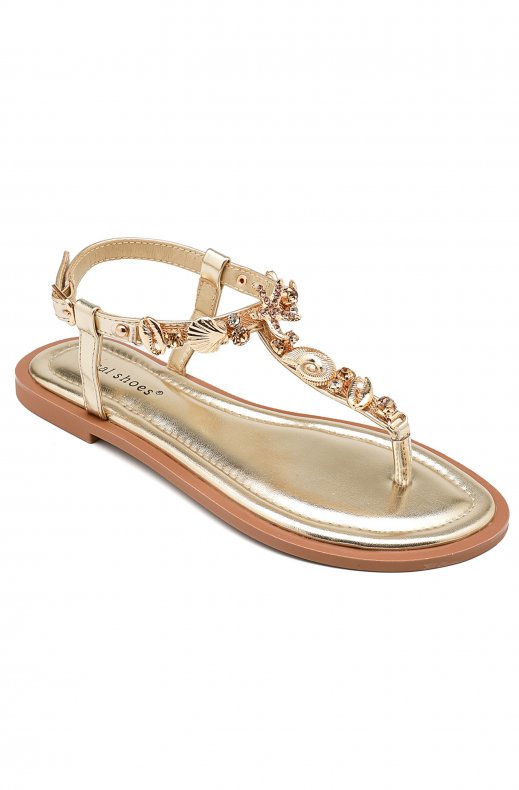 Mixed Brands - Sandal with Seashells 9807 - Gold