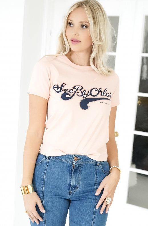 See by Chloé - Fitted Logo Tshirt - Peach