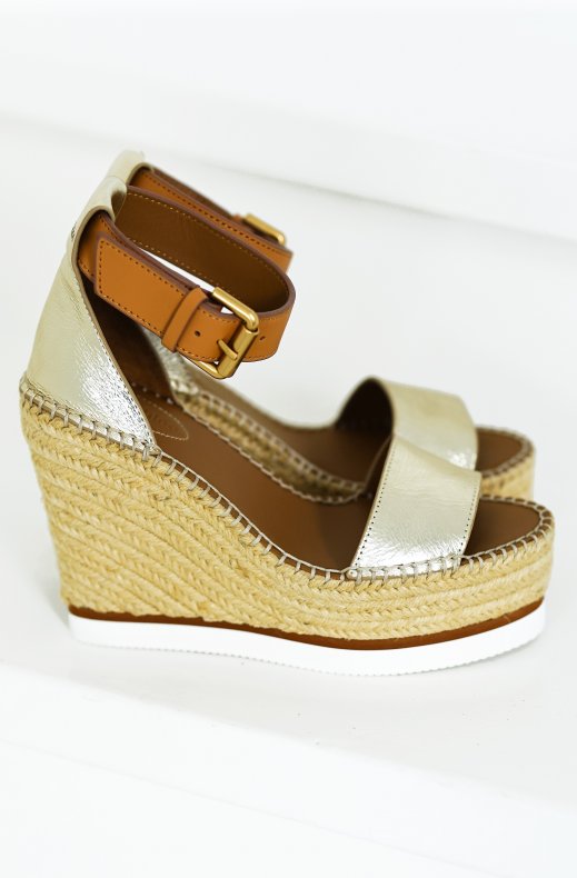 See by Chloé - Glyn Espadrille Wedge -Gold