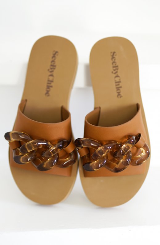See by Chloé - Sandal with Chanin - SB38092A - Natural