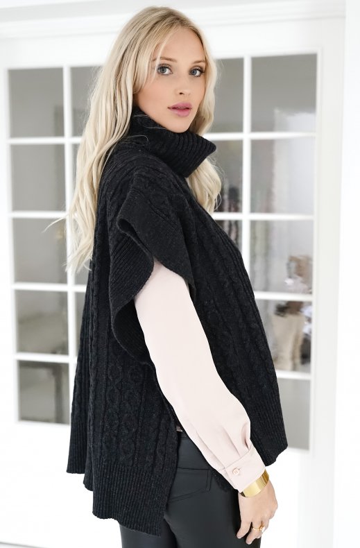 See by Chloé - Turtleneck Poncho - Misty Black