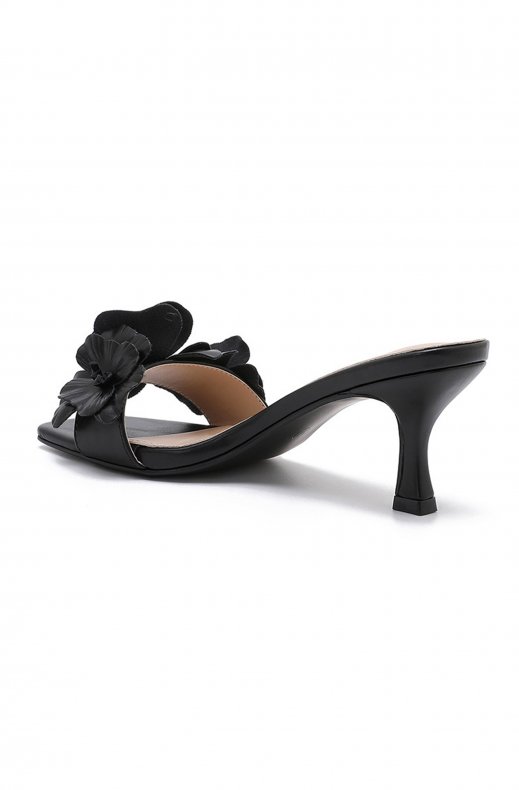 Mixed Brands - Heeled Mule with Flowers H8-1128H - Black