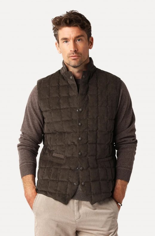 Less Worries - Tech Cord Vest - Chocolate