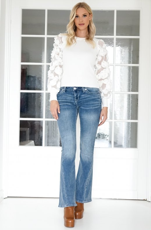 True Religion - Horseshoe Wing Big T Flare Boho