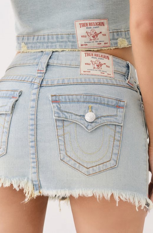 True Religion - Sadie Frayed Mini Skirt