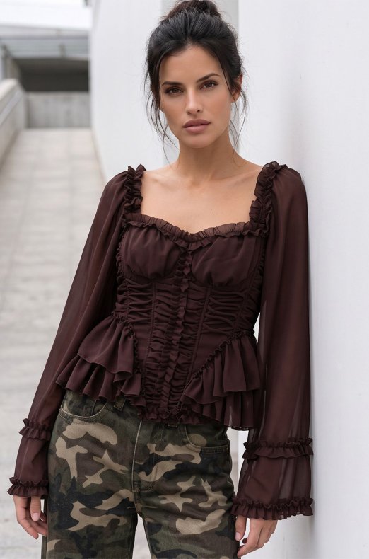 Mixed Brands - Blouse U31720 - Coffee