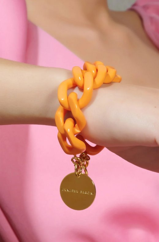 Vanessa Baroni - Flat Chain Bracelet - Light Orange