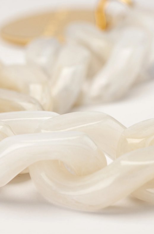 Vanessa Baroni - Flat Chain Bracelet - White Marble