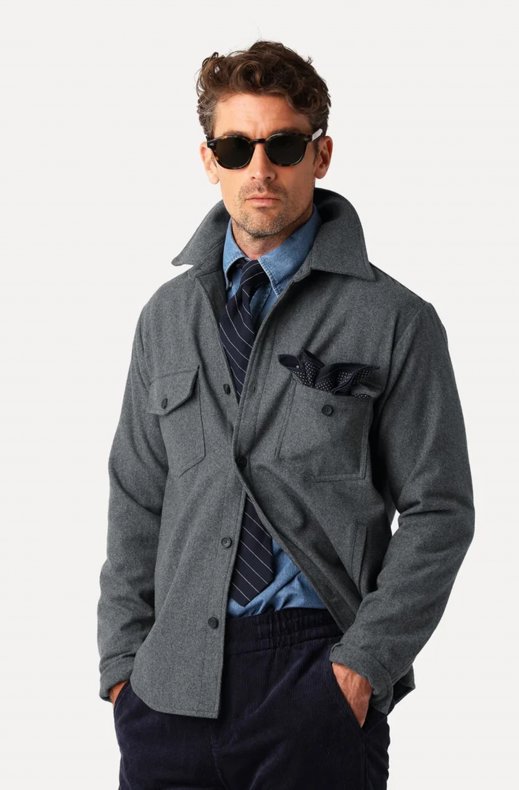 Less Worries - Woven Overshirt - Antracite