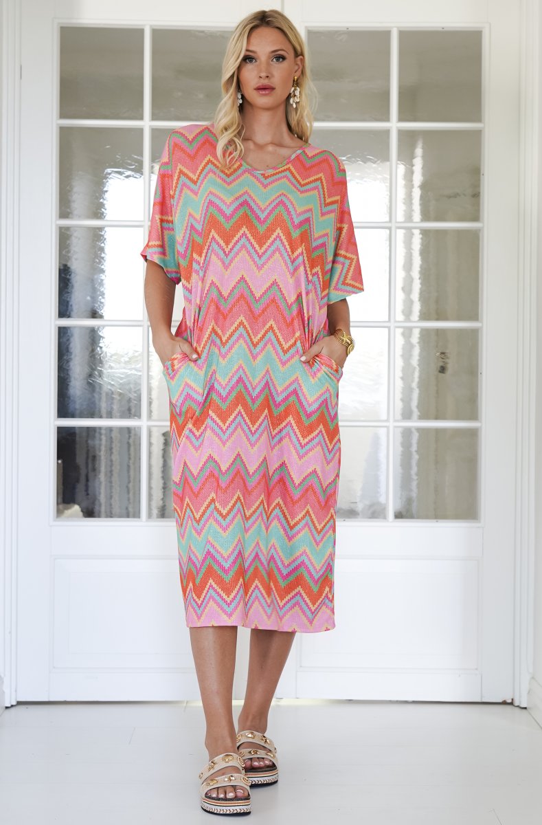 Mixed Brands - Dress 23097 - Orange - DAM - Plainvanilla.se