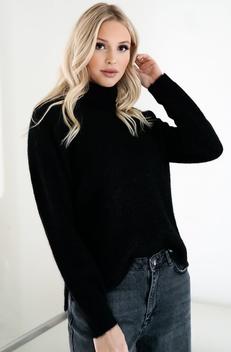 Minna L S Rollneck Knit Pullover Dark Grey Melange main image 0